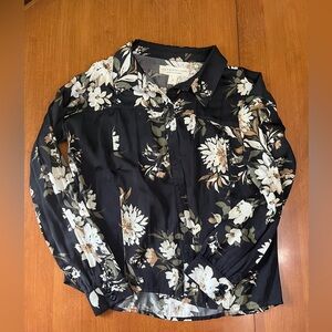 Saltwater LUXE Black Floral Shirt